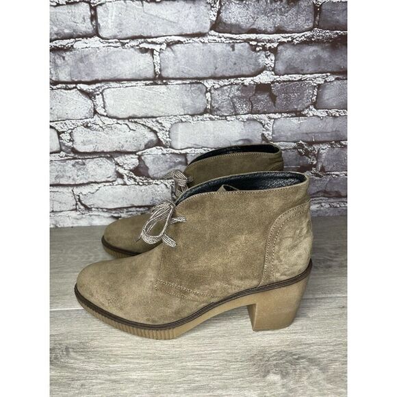TONI PONS Winter Taupe Suede Ankle High Top Lace Heel Booties Women 41EU/10.5M - Picture 10 of 16
